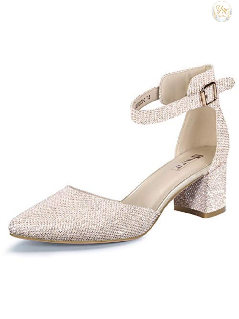 Women's D'Orsay Pumps Low Block Heels Ankle Strap Pointed Toe Dress
